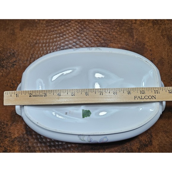 Epiag Pastelle 12" Rectangular Tureen Lid Czech Porcelain Floral Gold Trim Large - Picture 6 of 11